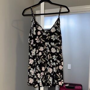 Floral Black Sleeveless Top